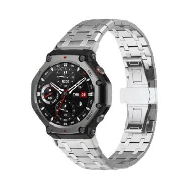 Imagem de Pulseira De Metal Luxuosa Em Aço Inoxidável Amazfit T-REX 3 Huami - NO