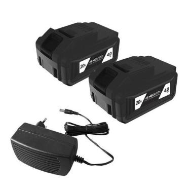 Imagem de 2 Baterias Lítio 20V Mbi-20 Menegotti 4,0Ah + Carregador