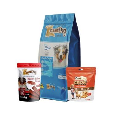 Imagem de CaneDog Premium Filhote Leite 10,Kg + Biscoito + Bifinho