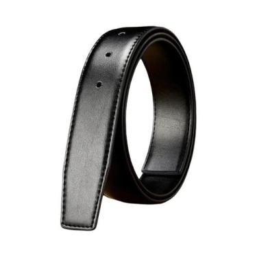 Imagem de Cinto Masculino De Couro Genuíno Preto De Couro Bovino Largura 2.4-3.8