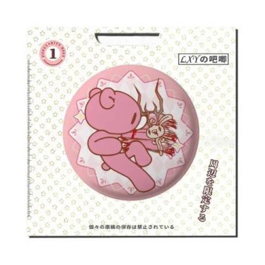 Imagem de Broche Redondo De Urso Rosa Kawaii Em Estilo Anime Para Roupas E Acess