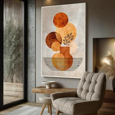Imagem de Quadro Decorativo com Moldura Vaso Desenho Arte para Sala, Quarto e Es