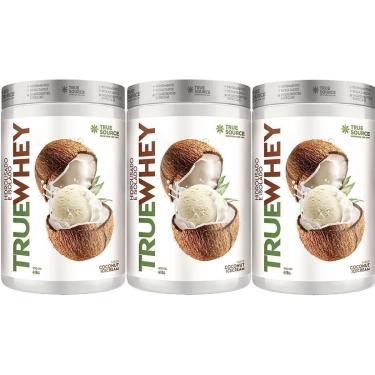 Imagem de Kit 3X True Whey Protein Hidrolisado e Isolado - 418g Coconut Ice Cream - True Source-Masculino