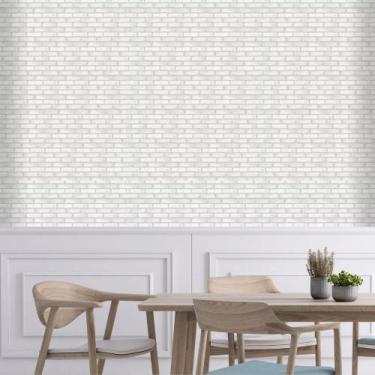 Imagem de Papel de Parede Decoração Tijolinho Branco 3D 1 ROLO 5 METROS Adesivo 