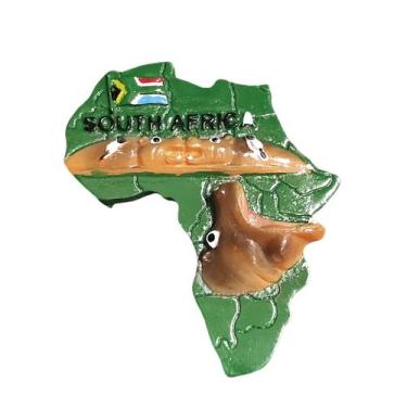 Imagem de Ímã de geladeira da África do Sul, resina de hipopótamo pintada em 3D 