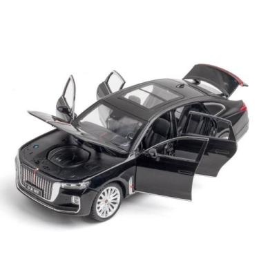 Imagem de Carro de liga fundida modelo Hongqi H9 Sedan preto em escala 1:24 - Ta