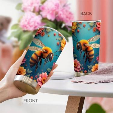 Imagem de Caneca de café de aço inoxidável Travel Tumbler Oasisdream 600ml