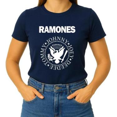 Imagem de Camiseta Camisa Adulto Feminina Masculina Algodão Banda de Rock Ramone