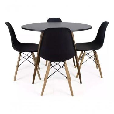 Imagem de Conjunto De Mesa 100 Cm Com 4 Cadeiras Eames New