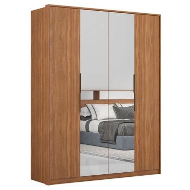 Imagem de Guarda Roupa Casal Attore D43012k 4 Portas 2 Portas Em Espelho Amendola - Demartêz