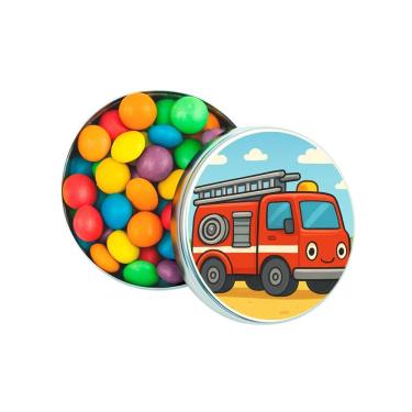 Imagem de Latinha Lembrancinha Personalizada Caminhão de Bombeiro