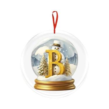 Imagem de Bola De Cristal Amarela De Acrílico Para Decoração De Árvore De Natal,