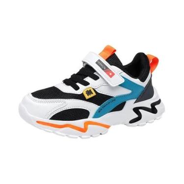 Imagem de Tênis Esportivos Para Meninos, Sapatos De Couro E Malha Respirável, Co