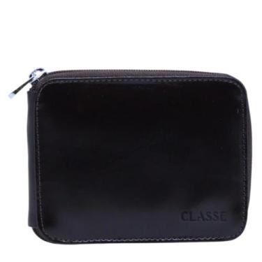 Imagem de Carteira Masculina Com Zíper Classe Couro, Café 19 091, 0