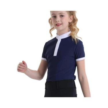 Imagem de Camiseta Equestre Infantil De Verão De Secagem Rápida Com Mangas Curta