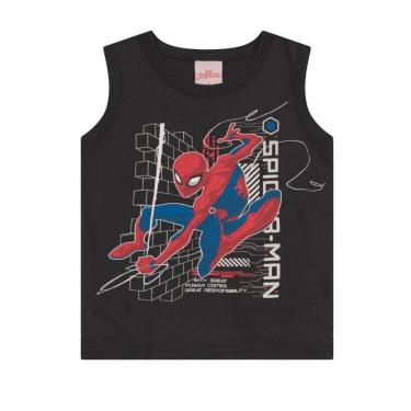Imagem de Regata infantil menino do Homem-Aranha metalizado Brandili