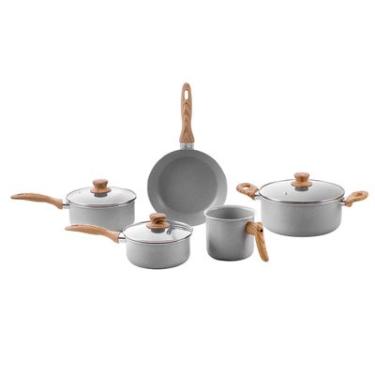 Imagem de CONJUNTO DE PANELAS 5 PEÇAS CERAMIC LIFE EASY GRIS BRINOX