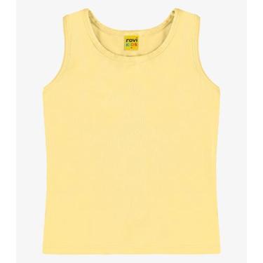 Imagem de Regata Básica Infantil Feminina Rovi Kids Amarelo, 2, Amarelo