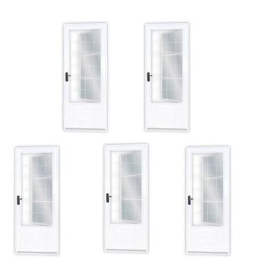 Imagem de Kit com 5 Portas de Aço Postigo 215x85cm com Grade Quadrada Minas Sul 