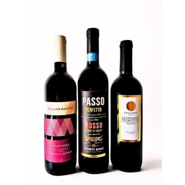 Imagem de 3 Vinhos Tintos Italianos Passo, Contessa e San Martino 750ml