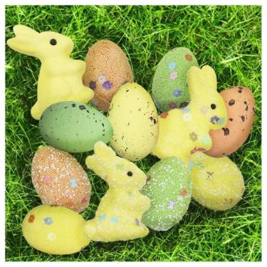 Imagem de Kit Enfeites Decorativos Páscoa 9 Coelhinhos Com Ovos Decorados - Gici