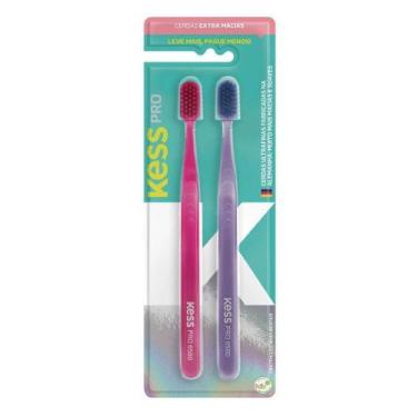 Imagem de Escova de Dentes Kess Pro Extra Macia com 2 UN. 6580 Cerdas Macias Hig