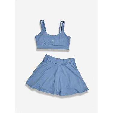 Imagem de Short Saia Poliamida Beach Tenis Ana - Levana, Azul bebe, M