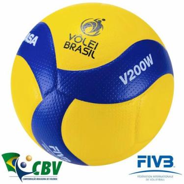 Imagem de Bola Vôlei Mikasa V200w Aprovada FIVB E CBV Com NF, Único, Unissex, Am