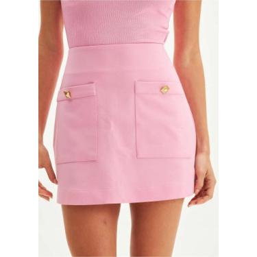 Imagem de Saia curta quadrada com bolso rosa lança perfume 502sa002171, P