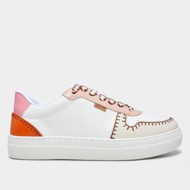Imagem de Tênis Anacapri Casual Feminino, Branco, Rosa, 38