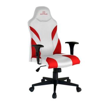 Imagem de Cadeira Gamer Martiflex Reclinável Sistema Relax Ergônomica,  Branco