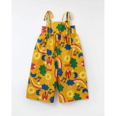 Imagem de Macacão Infantil Menina Estampa Voo Alegra Amarelo Fábula, 8