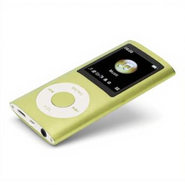 Imagem de Leitor de MP3, leitor de música portátil sem perdas fino, MP3 com fone de ouvido, tela LCD de 4 cm, reprodutor de música digital (cartão de memória não incluído) (verde)