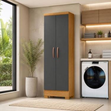 Imagem de Armário Multiuso Cairo 2 Portas Organizador para Lavanderia Cozinha Es