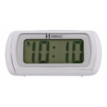 Imagem de Relógio Despertador Digital Moderno Alarme Lâmpada Led Iluminação Noturna Herweg Branco