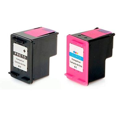 Imagem de Kit Cartucho de Tinta Compatível 61xl 61 Preto 12ml + Colorido 13ml para Impressora 1000 J110 1050 1051 1010 2050 2500 2540