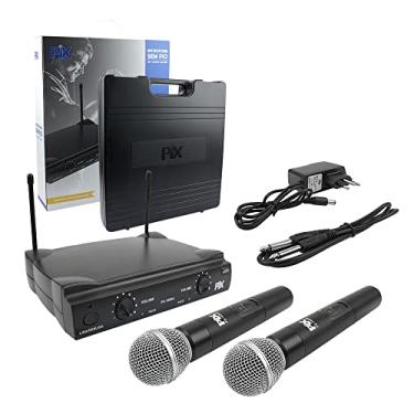 Imagem de MICROFONE SEM FIO COM RECEPTOR E 2 MICROFONES BASTAO 566,00 + 596,00 MHZ