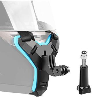 Imagem de KKmoon Capacete de rosto inteiro Suporte de mandíbula para montagem do queixo Correia de capacete de motocicleta para GoPro Hero 7/6/5/4/3 SJCAM sj5000 / 6000/7000 DJI Osmo Action XIAOYI Câmera de aç