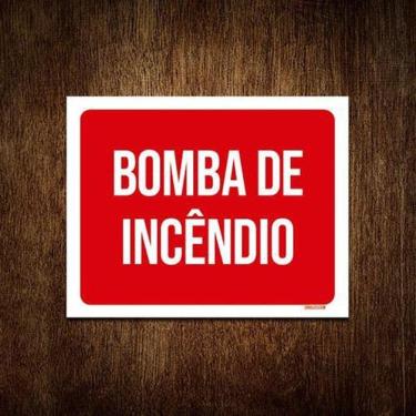 Imagem de Placa Vermelha Sinalização - Bomba De Incêndio 36X46