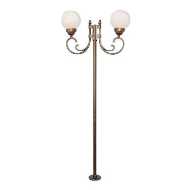 Imagem de Poste Colonial Berlim 2 Para Jardim Alumínio 02 Globo 2,62M