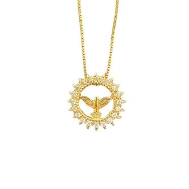 Imagem de Colar Espírito Santo Banhado A Ouro 18K Garantia De 12Meses