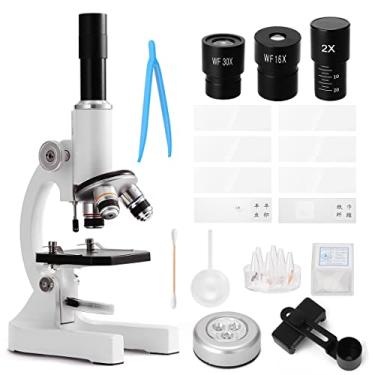 Imagem de Adaptador de microscópio 64X-2400X microscópio óptico monocular acessórios de microscópio de biologia experimental (cor: branco, ampliação: 64X-2400X)