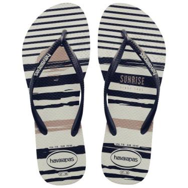 Imagem de Chinelo Feminino Havaianas Slim Nautical Branco Marinho 4137