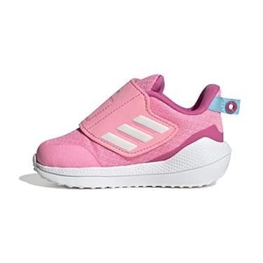 Imagem de adidas Tênis de corrida unissex infantil Eq21 2.0, Feixe rosa/branco/azul Bliss, 8.5 Toddler