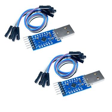 Imagem de HiLetgo 2 peças CP2104 Módulo USB para TTL UART 6PIN Módulo Conversor Serial CP2104 STC PRGMR Substitui CP2102 com cabos Dupont