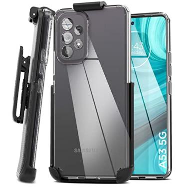 Imagem de Encased Capa transparente projetada para Samsung Galaxy A53 5G com clipe de cinto, capa transparente para celular com coldre
