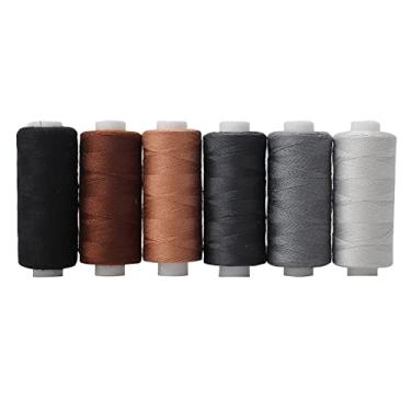 Imagem de Conjunto de fios de algodão - 6 cores, 400 jardas por carretel, poliéster e algodão, multicolorido, costura manual e à máquina