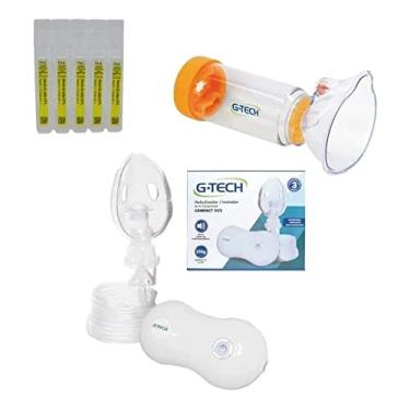 Imagem de Kit Nebulização Inalador + Espaçador + Soro 50 Ml G-tech