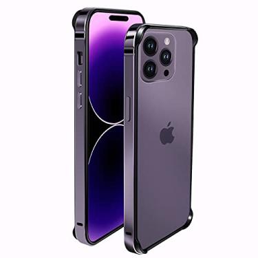 Imagem de Capa para iPhone 14 Plus 13 12 Mini 11 Pro Max 12Pro 11Pro 14pro XR XS Luxo Alumínio Metal Telefone Azul Preto Acessórios, Roxo, Para iPhone12 Pro Max