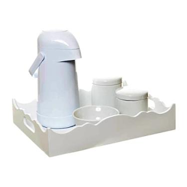 Imagem de Kit Higiene Ondulado, Quarto Bebê Menina Menino, Potinho de Mel, Branco